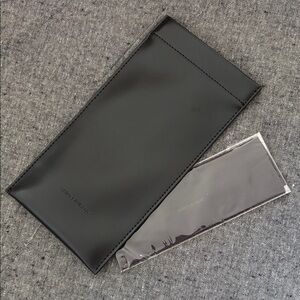 Saint Laurent Black Faux Leather Squeeze Top Sunglasses Pouch Case & Cloth
